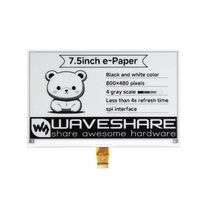 Écran E-Ink à liaison optique e-Paper (G) de 7,5 pouces, 800x480, noir/blanc, SPI, sans carte PCB - Product Image 1
