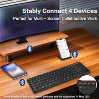 Keyboard Nirkabel Lipat JOMAA yang Dapat Diisi Ulang, Portabel untuk Perjalanan dan Kantor dengan Touchpad/Papan Numerik untuk PC/Laptop/Tablet