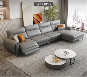 Muebles de Sala de Estar Modernos de Lujo en Cuero, Sofá Seccional Reclinable Eléctrico - Product Image 1