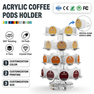 Support à capsules de café en acrylique transparent personnalisé, compatible avec 30 capsules Keurig K-cup, organisateur de rangement <span class=keywords><strong>pour</strong></span> capsules de café - Product Image 1