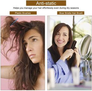 Peigne à cheveux à trois rangées de poils de sanglier moelleux, logo personnalisé, peigne à queue pointue pour <span class=keywords><strong>la</strong></span> coiffure - Product Image 6