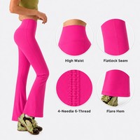 Pantalon de yoga évasé taille haute pour femme, leggings coupe bootcut, extensible dans quatre directions, toucher doux et onctueux, sensation seconde peau, effet push-up fessier, contrôle du ventre