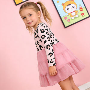 Vestido de Princesa de Tul con Estampado de Lunares y Manga Larga para Bebés, Niñas Pequeñas, Vestido Rosa con Estampado de Leopardo, Colores de Tutú con Patrones Personalizados - Product Image 4