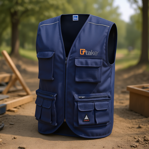 Chaleco Multibolsillos Ttake Azul 3XL, Chaleco de Trabajo - Product Image 3