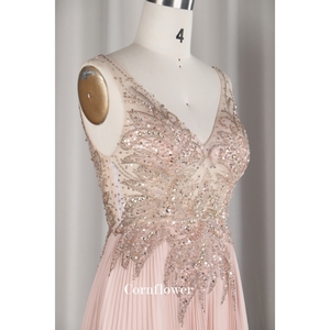 Jupe droite pour filles, col en V sans manches, transparent, dos en U, fermeture à glissière, robes <span class=keywords><strong>de</strong></span> soirée aux pierres chaudes, <span class=keywords><strong>bas</strong></span> jupe plissée, vente en gros - Product Image 5