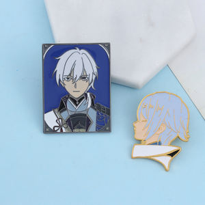 Genshin-broche de Metal de 2 estilos, personaje de dibujos animados, <span class=keywords><strong>Kamisato</strong></span> <span class=keywords><strong>Ayato</strong></span>, accesorio de ropa de Cosplay para regalos - Product Image 5