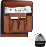 Organisateur de repose-bras de canapé en cuir antidérapant avec support pour télécommande, sac de rangement pliable écologique pour salon