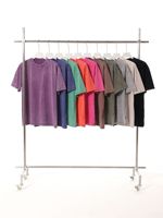 Kaos Pria Sebanda Vintage 230g Katun Combed Tebal Batik Washed Kerah Pendek Lengan Pendek Longgar Bernapas Model Cross-border