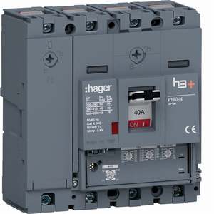 HNS041GC ปรับแต่งได้ด้วยชุดเบรกเกอร์แบบหล่อขึ้นรูป Hagers รุ่น h3+ P160 LSnI 4P 40kA 40A ปรับค่าได้ พร้อมระบบ Neutral - Product Image 1