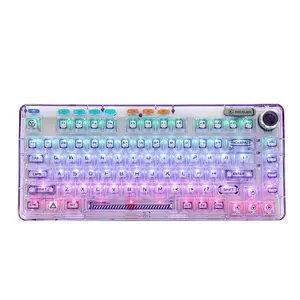 AULA F81 75% Gasket mounted Hot-Swappable Transparent Mechanical Keyboard sale low price mechanical keyboard switches 60 pcs