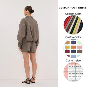 Abbigliamento donna su misura alla moda stile sciatto figlio Top largo e pantaloncini <span class=keywords><strong>pigiama</strong></span> indossare abiti da salotto da donna - Product Image 3