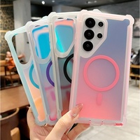 Coque de protection antichoc 3-en-1 avec couleurs dégradées et doublure scintillante pour Samsung Galaxy S26 et S25