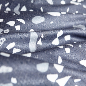 Ensemble de literie 3 pièces à motif <span class=keywords><strong>terrazzo</strong></span> contemporain, imprimé marbre gris foncé, linge de lit durable pour la maison, vente en gros - Product Image 5