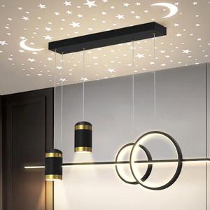 Modern Luxury Aluminum Star Projection Linear Pendant Light LED Chandelier with Middle Size for Dining Room <strong>Bar</strong> - Product Image 6