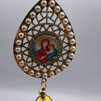 Cadeaux pampilles pendentifs de voiture avec perles motifs religieux personnalisés église gothique