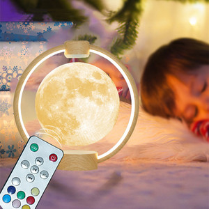 360&deg; Rotating Multifunctional Remote &amp;BT Magnetic Levitating <strong>Moon</strong> Galaxy Ball Atmosphere Night <strong>Lamp</strong> Room Gifts Table <strong>Lamp</strong> - Product Image 2