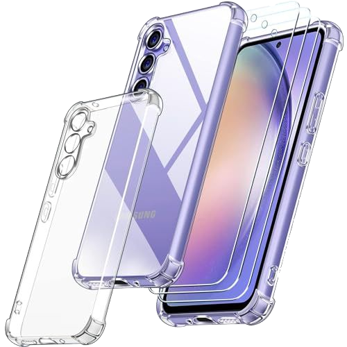 For Samsung Galaxy A06 A16 S24 FE A54 55 Clear Soft TPU Shock Absorption Flexible Gasbag Bumper Shockproof Protective Phone Case