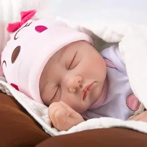 Silicone Reborn Asleep Dolls Toy Kits Lifelike Miniature Premature Baby Solid Silicon Vinyl Cotton Body Rebirth Doll