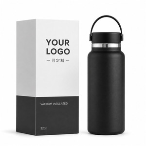 Bouteille de sport isotherme en acier inoxydable 304 mat de 32 oz avec logo personnalisé, en plastique pulvérisé, avec poignée, pour le camping et les activités de plein air - Product Image 1