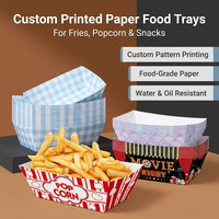 Boîte à popcorn pour soirée cinéma, barquette alimentaire jetable en papier de qualité alimentaire, plateau à collation personnalisé pour carnaval, pour salade et hot-dog