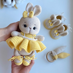 Vendita calda nuovo arrivo Amigurumi personalizzato adorabile cartone animato fatto a mano all'uncinetto <span class=keywords><strong>coniglietto</strong></span> per bambini artigianato regalo - Product Image 3