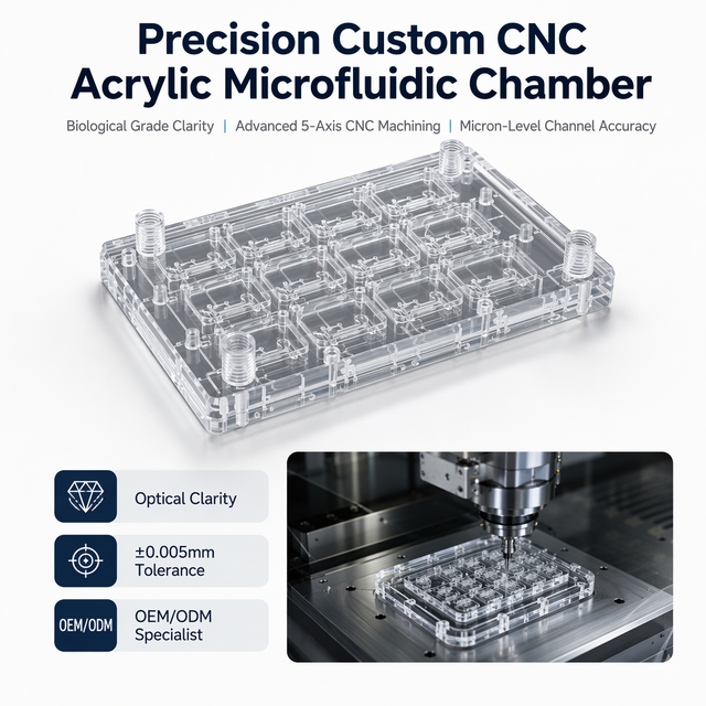 Custom Acrylic PMMA Microfluidic Lab Chip CNC Machined 12 Well Cell Culture Plate PC PEEK Biological Medical IVD OEM ODM 0.002