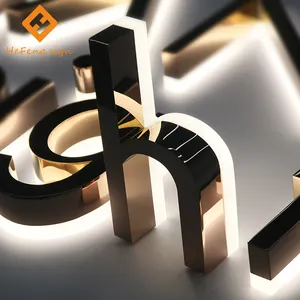 Hot sale new fashion rose gold back luminous sign logo for backlit letters for coffee