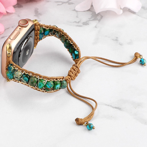 Correa de Reloj Trenzada Extraíble, Creativa, <span class=keywords><strong>con</strong></span> Piedras Naturales Energéticas, Unisex para Adultos y Niños, <span class=keywords><strong>Compatible</strong></span> <span class=keywords><strong>con</strong></span> <span class=keywords><strong>Apple</strong></span> <span class=keywords><strong>Watch</strong></span> - Product Image 4