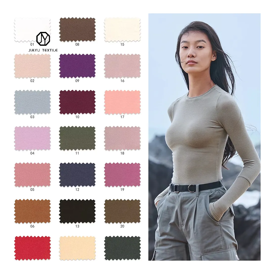Factory wholesale 320g double-sided German velvet knitted viscose cotton fabric for thermal underwear/hoodie