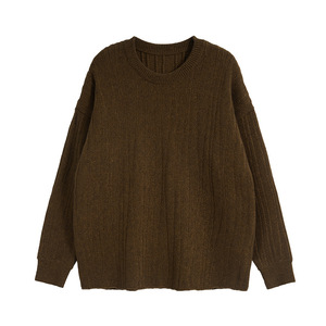 Oem Moda Chunky Malhas Masculinas Jumper Padrões Personalizados Logo Homens Inverno Tripulação Pescoço Oversize Pullover <span class=keywords><strong>Fuzzy</strong></span> Mohair Camisola De Malha - Product Image 4
