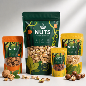Factory Wholesale Food Grade Standup Pouch Bag Resealable Ziplock Matt Finished Clear Window Snack Food <b>Nut</b> Chewing Gum Pet Food - Product Image 1