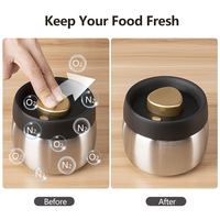 IKOO Ensemble de boîtes sous vide en acier inoxydable pour récipient à condiments en métal de cuisine avec styles de couverture