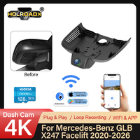 Caméra de tableau de bord avec enregistreur vidéo 4K à l'avant et 1080P à l'arrière pour Mercedes-Benz Classe B/GLB W205W206 2015-2021, enregistrement WIFI Plug&Play