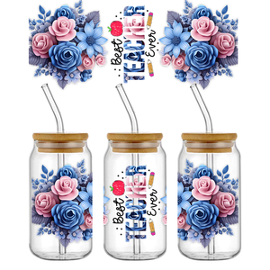 Ready to Ship Wholesale UV Sticker Cup Wraps <strong>Transfers</strong> for 16oz Beer <strong>Glass</strong> Can Clear Frosted 16 oz Tumbler Cup 16 Ounce Jar - Product Image 5