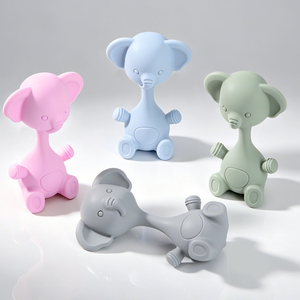 Adorable hochet en silicone en forme d'éléphant, jouets de dentition pour bébé, doux et sensoriels, pour nouveau-né, <span class=keywords><strong>cadeau</strong></span> - Product Image 1