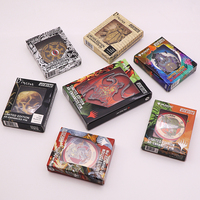 Pin de solapa de metal personalizado de fábrica, con esmalte de ojo místico hexagrama en níquel negro, para juegos de mesa, fantasía y coleccionismo de RPG
