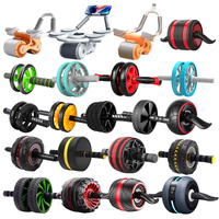 Alat Latihan Otot Perut Single Wheel Abs Roller, Peralatan Fitness untuk Latihan Kestabilan di Rumah