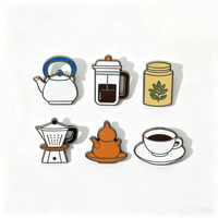 Badge personnalisé en émail souple, motif moulin à café, bouilloire à café, tasse, sac, barista, style punk, pour revers, collection café, cadeau