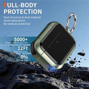Funda Magnética para <span class=keywords><strong>AirPods</strong></span> <span class=keywords><strong>Pro</strong></span> 3 4, Carga Inalámbrica, Antigolpes, Cubierta para Auriculares, Acabado Mate de Lujo, Protectora y Resistente, con Llavero - Product Image 4