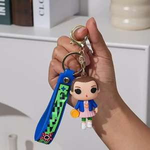 Llavero <span class=keywords><strong>de</strong></span> silicona al por mayor, tendencia 2026, <span class=keywords><strong>de</strong></span> dibujos animados, <span class=keywords><strong>Stranger</strong></span> <span class=keywords><strong>Things</strong></span>, Eleven, Dustin, Flor Comedora <span class=keywords><strong>de</strong></span> Hombres, accesorios <span class=keywords><strong>de</strong></span> llavero <span class=keywords><strong>de</strong></span> PVC - Product Image 5