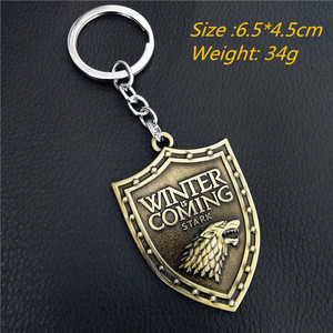 Movie Season 8 Thrones Keychain Nhà Stark Wolf Head Huy Hiệu Mặt Dây Chuyền Ice Và Lửa Key Chains Keyring Lưu Niệm Phụ Kiện Quà Tặng - Product Image 6