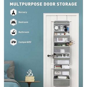 2 in 1 Wall Mount Over Door Hanging Organizer Storage 6-<b>shelf</b> Over the Door Organizer - Product Image 5
