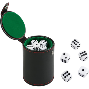 Maßgefertigtes Handgemachtes Umweltfreundliches Leder-Würfelbecher-Set mit 1 Würfel und Shaker für Partyunterhaltung - Product Image 1