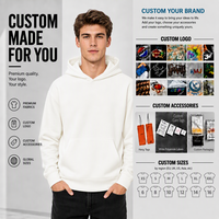 Sweat-shirt à capuche uni pour homme en molleton de coton et polyester, avec poche kangourou, respirant, anti-boulochage, décontracté, pour l'hiver