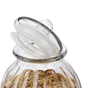 Tarro de cristal al por mayor con rayas verticales para mermelada, granos y frutos secos, con tapa de cristal, 650ml, 1250ml, 2000ml, 2200ml - Product Image 5