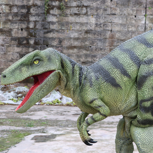 Costume de dinosaure réaliste de haute qualité, Velociraptor vert, taille réelle pour adulte, parc à thème, musée - Product Image 5
