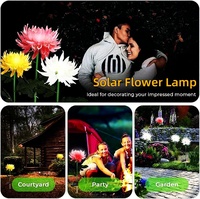 Vente flash - Lampe solaire de jardin LED sans fil rechargeable étanche IP65, chrysanthème, lampe de nuit, angle de faisceau de 360 degrés