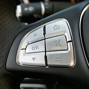 Pegatinas decorativas para botones del volante de coche, compatibles con Benz W205 GLC X253 CLA GLA, accesorios interiores para automóvil, ¡en oferta! - Product Image 4