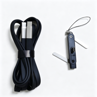 Pengisi Daya Cepat 240w Hitam/Oranye 2 in 1 Tipe c ke Tipe c Kabel Data Silikon 1.5m Pipih untuk Ponsel Original