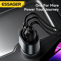 ESSAGER F755 PD3.0 QC3.0 120W USB-A chargeur rapide de voiture USB-C avec port d'extension allume-cigare 85w